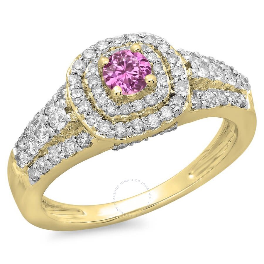 Dazzlingrock Collection 10K Gold Round Ruby & White Diamond Ladies Bridal Engagement Ring Band Set Dazzlingrock Collection 10K Gold Round Ruby & White Diamond Ladies Bridal Engagement Ring Band Set